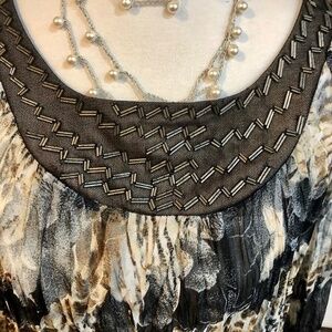 Gorgeous Alberto Makali Tie Front Multi-print Blouse, Medium